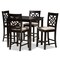 Baxton Studio Nicolette Modern and Contemporary Sand Fabric and Dark Brown Finished Wood 5-Piece Pub Set 179-11422-9776-Zoro - alternate 1